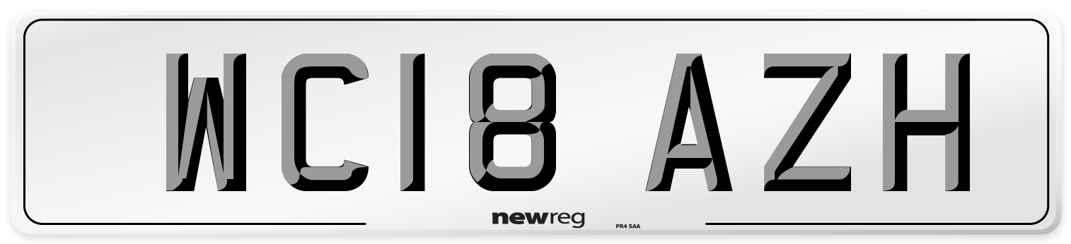 WC18 AZH Number Plate from New Reg